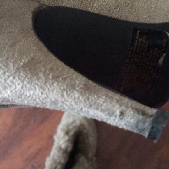 VINTAGE tan suede leather fur boot - Picture 4 of 15